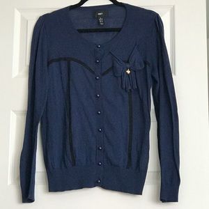 Obey (Aritzia) navy blue sweater with bow